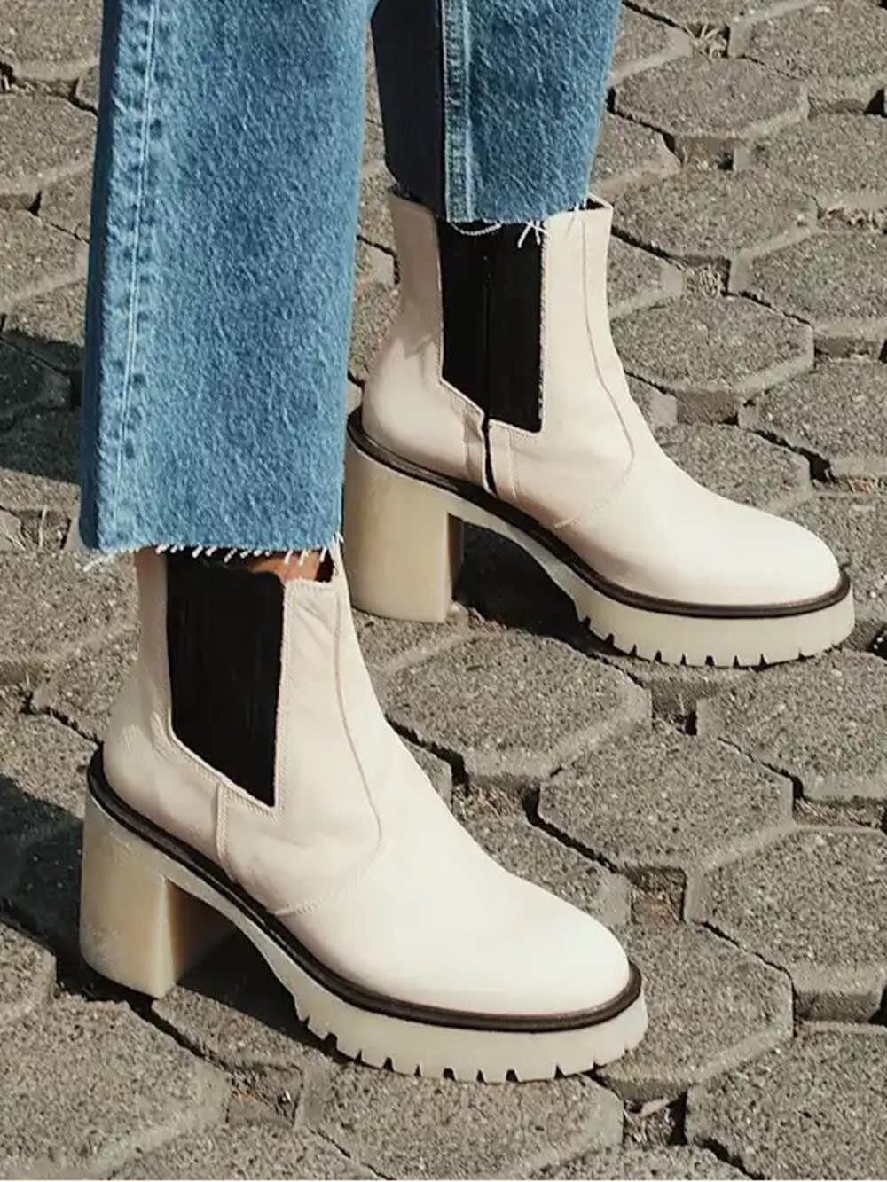 Free People James White Leather Chelsea Boots size 38.5/8